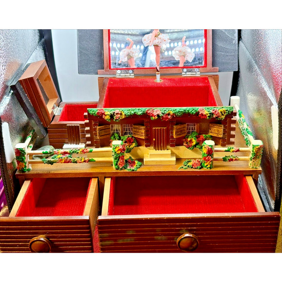 Vintage Japanese-Made Swiss Chalet Style Musical Jewelry Box - Picture 2 of 9